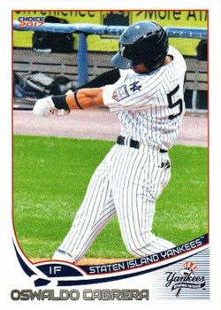 2017 Choice Staten Island Yankees #08 Oswaldo Cabrera Front