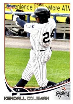 2017 Choice Staten Island Yankees #09 Kendall Coleman Front