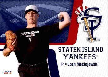 2019 Choice Staten Island Yankees #18 Josh Maciejewski Front