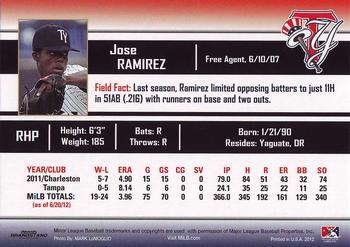 2012 Grandstand Tampa Yankees #NNO Jose Ramirez Back