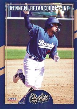 2022 Choice Rancho Cucamonga Quakes #03 Kenneth Betancourt Front