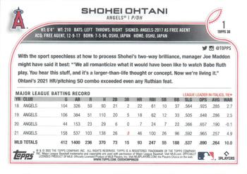 2022 Topps 3D #1 Shohei Ohtani Back