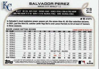 2022 Topps 3D #219 Salvador Perez Back