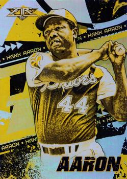 2022 Topps Fire - Gold Minted #194 Hank Aaron Front