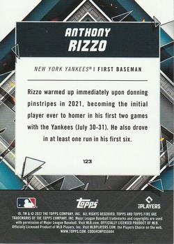 2022 Topps Fire - Flame #123 Anthony Rizzo Back