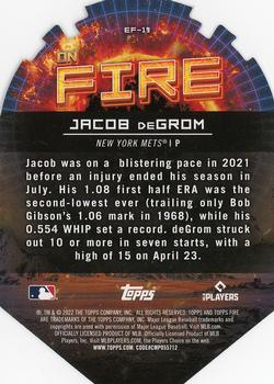 2022 Topps Fire - En Fuego #EF-19 Jacob deGrom Back