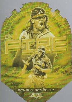 2022 Topps Fire - En Fuego Gold Minted #EF-4 Ronald Acuña Jr. Front