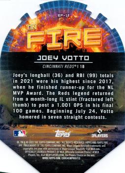 2022 Topps Fire - En Fuego Gold Minted #EF-12 Joey Votto Back