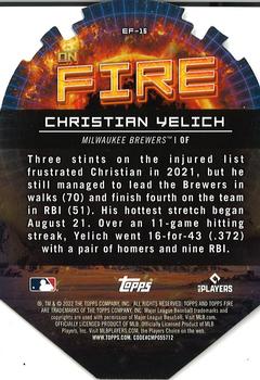 2022 Topps Fire - En Fuego Gold Minted #EF-16 Christian Yelich Back
