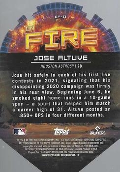 2022 Topps Fire - En Fuego Gold Minted #EF-23 Jose Altuve Back