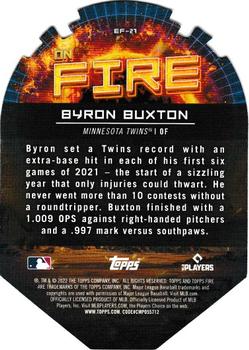2022 Topps Fire - En Fuego Gold Minted #EF-27 Byron Buxton Back
