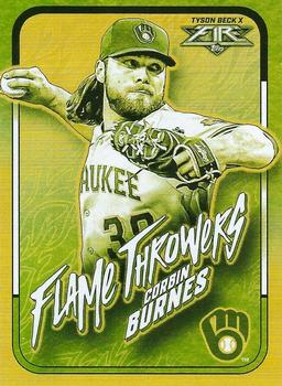 2022 Topps Fire - Flame Throwers Gold Minted #FT-5 Corbin Burnes Front