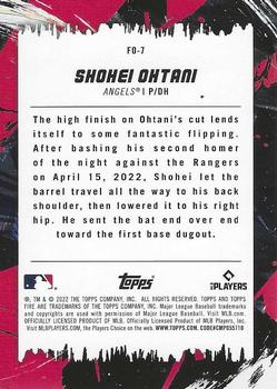 2022 Topps Fire - Flippin' Out Gold Minted #FO-7 Shohei Ohtani Back