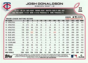 2022 Topps Chrome - Refractor #22 Josh Donaldson Back