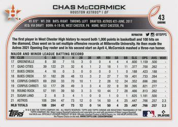 2022 Topps Chrome - Refractor #43 Chas McCormick Back