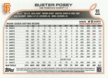 2022 Topps Chrome - Refractor #95 Buster Posey Back