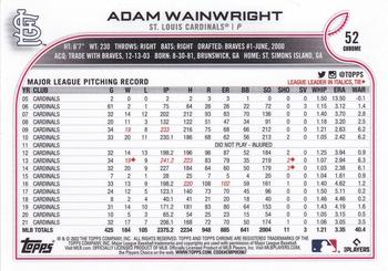 2022 Topps Chrome - Pink Refractor #52 Adam Wainwright Back