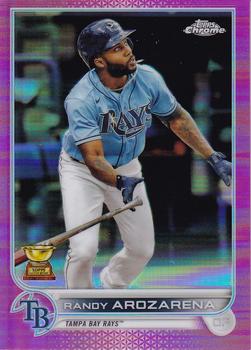 2022 Topps Chrome - Pink Refractor #161 Randy Arozarena Front