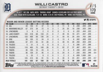2022 Topps Chrome - Red Wave Refractor #173 Willi Castro Back