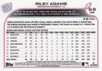 2022 Topps Chrome - Rookie Autographs #RA-RA Riley Adams Back
