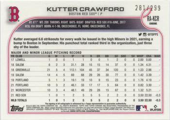 2022 Topps Chrome - Rookie Autographs Purple Speckle Refractor #RA-KCR Kutter Crawford Back