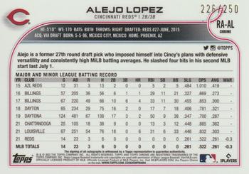 2022 Topps Chrome - Rookie Autographs Purple Refractor #RA-AL Alejo Lopez Back