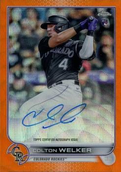 2022 Topps Chrome - Rookie Autographs Orange Wave Refractor #RA-CWE Colton Welker Front