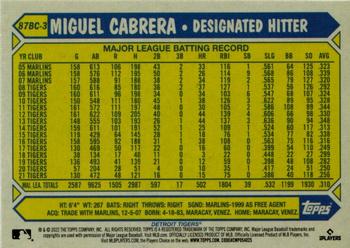 2022 Topps Chrome - 1987 Topps Baseball 35th Anniversary #87BC-3 Miguel Cabrera Back