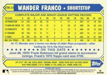 2022 Topps Chrome - 1987 Topps Baseball 35th Anniversary #87BC-13 Wander Franco Back