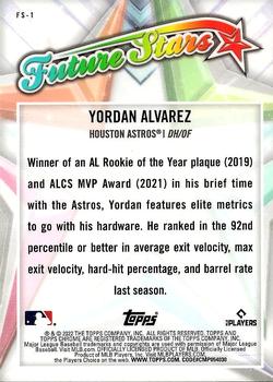 2022 Topps Chrome - Future Stars #FS-1 Yordan Alvarez Back