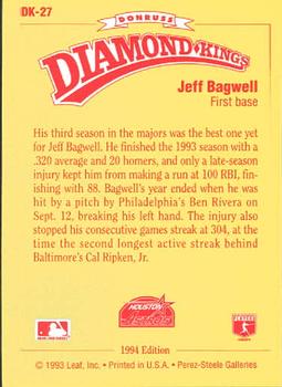 1994 Donruss - Diamond Kings #DK-27 Jeff Bagwell Back