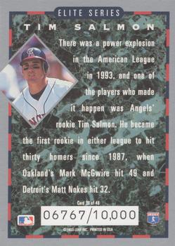 1994 Donruss - Elite Series #39 Tim Salmon Back