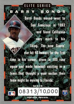 1994 Donruss - Elite Series #44 Barry Bonds Back
