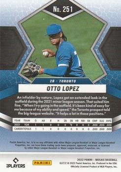2022 Panini Mosaic #251 Otto Lopez Back