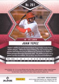 2022 Panini Mosaic #261 Juan Yepez Back