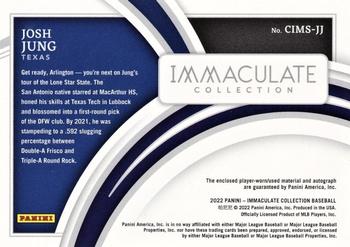 2022 Panini Immaculate - Clearly Immaculate Material Signatures #CIMS-JJ Josh Jung Back