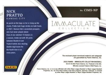 2022 Panini Immaculate - Clearly Immaculate Material Signatures Blue #CIMS-NP Nick Pratto Back