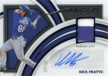 2022 Panini Immaculate - Clearly Immaculate Material Signatures Blue #CIMS-NP Nick Pratto Front