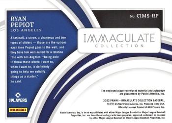2022 Panini Immaculate - Clearly Immaculate Material Signatures Gold #CIMS-RP Ryan Pepiot Back