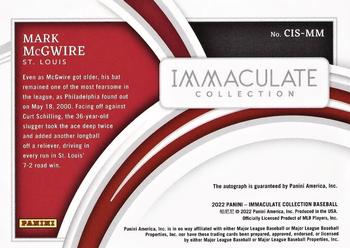 2022 Panini Immaculate - Clearly Immaculate Signatures #CIS-MM Mark McGwire Back