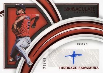 2022 Panini Immaculate - Clearly Immaculate Signatures Red #CIS-HS Hirokazu Sawamura Front