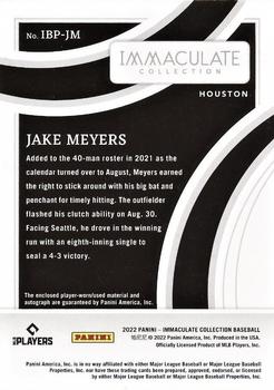 2022 Panini Immaculate - Immaculate Black Prime #IBP-JM Jake Meyers Back
