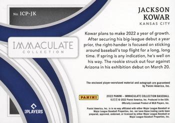 2022 Panini Immaculate - Immaculate Clear Sock Brand Logo #ICP-JK Jackson Kowar Back
