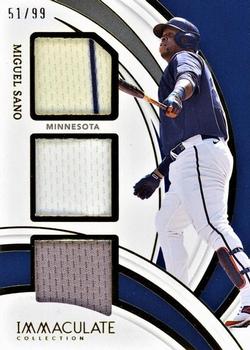 2022 Panini Immaculate - Immaculate Materials Trios #IMT-MS Miguel Sano Front