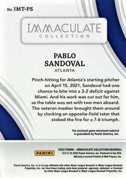 2022 Panini Immaculate - Immaculate Materials Trios #IMT-PS Pablo Sandoval Back