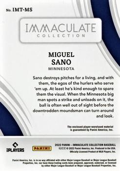 2022 Panini Immaculate - Immaculate Materials Trios Prime #IMT-MS Miguel Sano Back