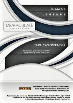 2022 Panini Immaculate - Legends Materials #LM-CY Carl Yastrzemski Back