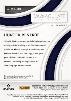 2022 Panini Immaculate - Materials Buttons #MP-HR Hunter Renfroe Back