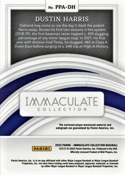 2022 Panini Immaculate - Prospect Patch Autographs Brand Logo #PPA-DH Dustin Harris Back