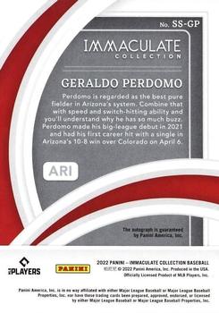 2022 Panini Immaculate - Shadowbox Signatures Holo Silver #SS-GP Geraldo Perdomo Back